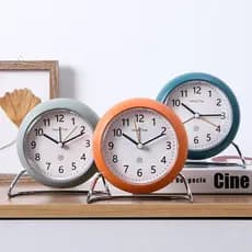 Relógio De Alarme Redondo/Quadrado E Silencioso De 4 Polegadas Em Estilo Nórdico Simples Moderno Relógio Decorativo