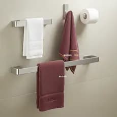 Kit de Acessórios para Banheiro Quadrado Cromado Luxo 4 Peças