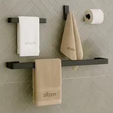 Kit de Acessórios para Banheiro Quadrado Preto Fosco Luxo 4 Peças