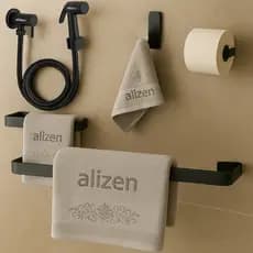 Kit de Acessórios Para Banheiro Preto Com Ducha Higiênica - Porta Toalhas