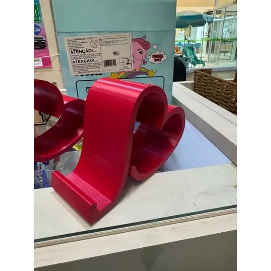 Suporte De Celular Portátil De Mesa Em Formato de Coração Vermelho | Decorativo e Funcional