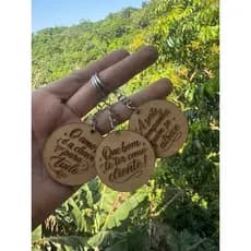 Chaveiro Lembrancinha Personalizado Simples Kit Em MDF Resistente - Kit 25 unidades