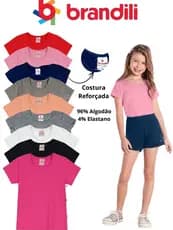 Blusa Infantil Baby Look Cotton Brandili Roupa Infantil Roupa Menina Blusinha Infantil Menina Linda Roupa Menina 80070