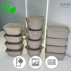 Kit com 12 Potes Plásticos, Marmita e Vasilhas – Formatos Variados (Retangular, Bowl e Quadrado) 1 Litro