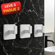 Gancho de Parede Unnic Branco ou Preto | Fixação Sem Furos | Fita Forte 3M - Suporta 4Kg