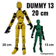 Kit 3 Bonecos Dummy 13 GRANDE (20cm)+ BRINDE- Boneco Articulado Action Figure Educativo resistente