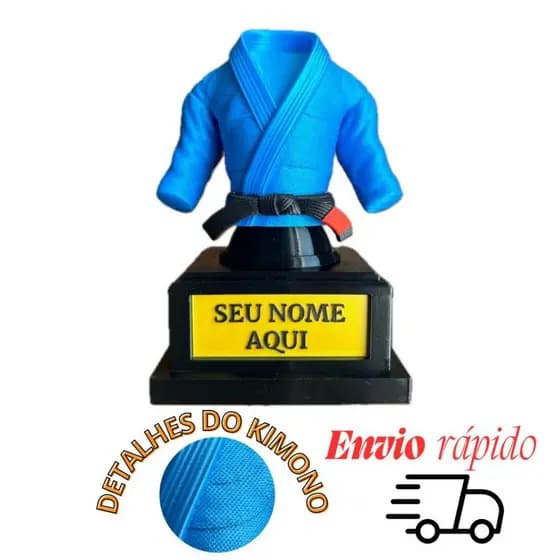 Troféu kimono jiu-jitsu judô karatê taekwondo arte marcial personalizado presente decoração brinde