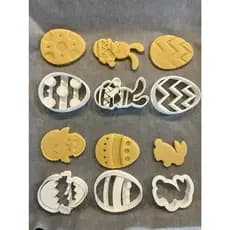 Kit 6 Cortadores de Biscoito Páscoa Coelhinho Cookie Massa Confeitaria Decorar