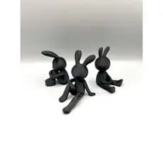 3 Enfeites De Páscoa Coelhos Decoração Moderno Minimalista