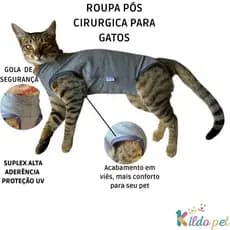Roupa Cirurgia Gato Macacão pós Cirúrgico Gato Roupa pós Cirúrgica para Gatos