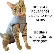 Kit Macacão pós cirúrgico roupa cirúrgica gatos