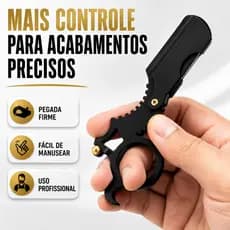 Navalha Profissional Barbeiro de Dedo Ergonômico Aço Inox