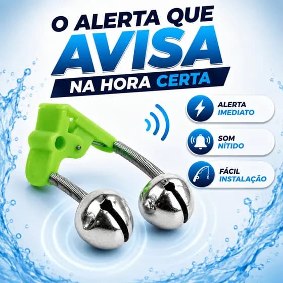 Kit 10 Guizos Sino Duplos Para Vara De Pesca Alarme Sonoro De Fisgada
