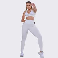 Conjunto Basic II Branco Fitness Fitness Academia Casual Corrida Yoga AQN SPORT Zero Transparência