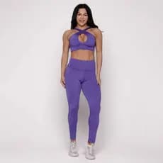 Conjunto Fitness Basic Roxo II Academia Casual Treino Bojo Forro Duplo AQN SPORT