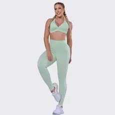 Conjunto Fitness Basico Verde Agua Academia Casual Treino Bojo Forro Duplo AQN SPORT