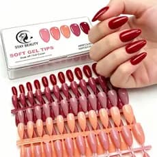 KIT 480 Uniades Unha Postiça Soft Gel Almond Bailarina Fosca Em Gel