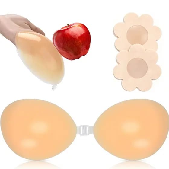 Sutiã Adesivo de Silicone Invisível Autocolante Aumenta E Levanta Seios Push Up