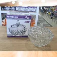 Bomboniere de Vidro Transparente 380ml, Com Desing Sofisticado - Massah