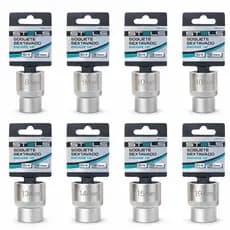 Soquete Sextavado 1/2 Curto 8mm, 9mm, 10, 11, 12, 13, 14, 15, 16, 17, 18, 19, 21, 22, 23, 24, 26, 27, 28 e 32mm - STELS