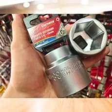 Soquete Sextavado 38mm Curto Encaixe 3/4" Aço cromo - Corneta Ferramentas