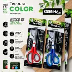 Tesoura 8½” Original Line Color – Aço Inox com Cabo Emborrachado | Corte Preciso e Confortável | 21,5cm