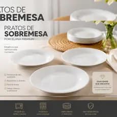 Prato P/ Sobremesa, Café da Manhã, Petiscos 19,5cm Vidro Branco Linha Opal Premium - Original Line