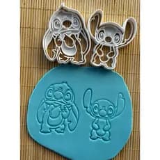 cortador e carimbo Stitch de biscoito pasta americana argila