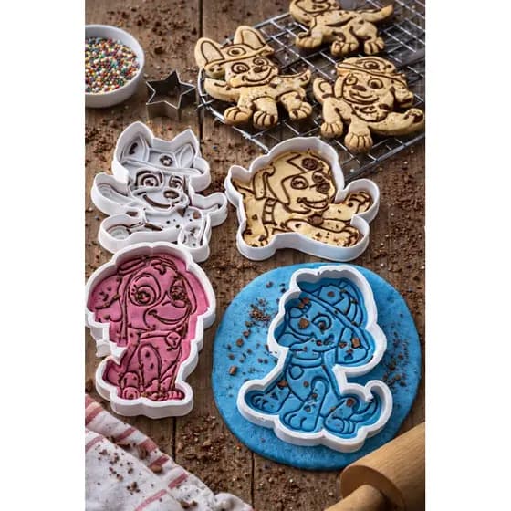 cortador e carimbo de biscoito pasta americana patrulha canina
