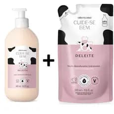 Kit Cuide-se Bem Deleite: Loção Corporal Hidratante 400ml + Refil 350ml Oboticário Presente