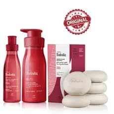 Presente Kit Natura Tododia Cereja e Avelã: 1 Hidratante 400ml + 1 Body splash 200ml + 1 caixa de sabonete (5 unid.)