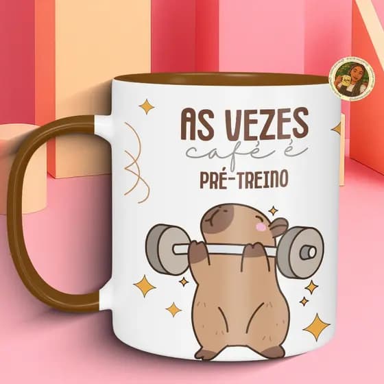 Caneca Capivara Treino / Caneca Personalizada Capivara Pré Treino / Caneca Personalizada Capivara Café