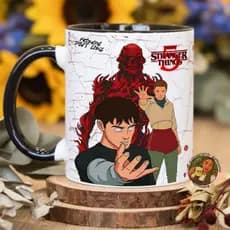 Caneca Stranger Things 5 FanArt / Caneca Will Byers e Eleven Stranger Things