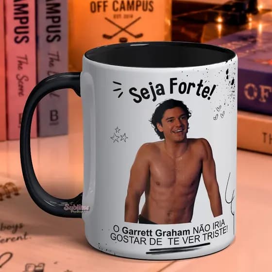 Caneca  Off Campus Seja Forte MEME Personalizada Garrett Hannah Dean DiLaurentis Logan Tucker Briar Universit