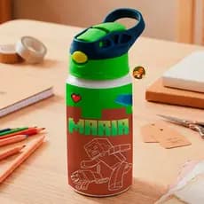 Garrafa Minecraft Personalizada / Garrafa Infantil Minecraft Personalizada