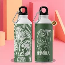 Garrafa Personalizasa Aluminio 600ml Attack on Titan AOT Shingeki no Kyojin Eren Eeger Mikasa Levi Titãs