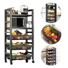SUPORTE MICRO-ONDAS E BEBEDOURO ESTANTE 5 PRATELEIRAS PORTÁTIL MULTIUSO PARA COZINHA, ARMÁRIO