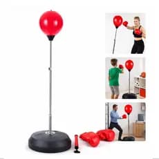 Saco de Pancadas Boxe de Chão com Luvas Kit Completo Altura Ajustável