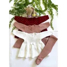 Vestido para bebê e Meia calça saída maternidade
