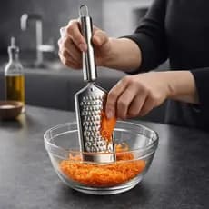 Ralador Inox 24cm Aço Inoxidável Manual Cozinha Queijo Legumes Resistente Durável