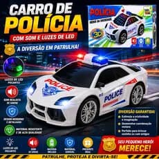 🚔🚨 Carro de Polícia de Brinquedo com Som e Luzes LED – Diversão Radical para Pequenos Heróis! 🚨🚔