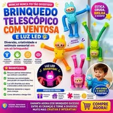 🌈✨ Brinquedo Telescópico com Ventosa e Luz LED interativo – Diversão Sensorial para Crianças! ✨🌈