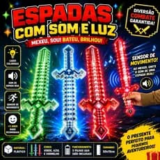 Espada De Brinquedo Com Som E Luz Diamante Ninja De Blocos coloridos