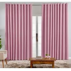 Cortina Tecido Microfibra 3,00 X 2,50 para Varão Simples Sala Quarto - Rosa
