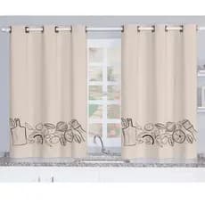 Cortina De Cozinha Blackout Estampada 2,20 larg X 1,30 alt - Bege