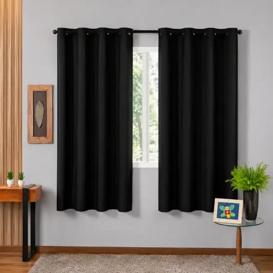 Cortina Blackout Pvc Quarto/Sala e Cozinha  2,20(L) X 1,30(ALT) - Preto
