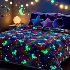 Manta Infantil Brilha No Escuro Cobertor Macio Mantinha Soft Fluorescente - Unicórnio