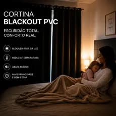 Cortina Blackout PVC corta 100% a luz 2,80 m x 2,20 m para Sala/Escritorio/Quarto