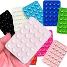 Suporte Adesivo PARA CELULAR SMARTPHONE  de Silicone com Ventosa para Celular Reforçado Rosa Claro
