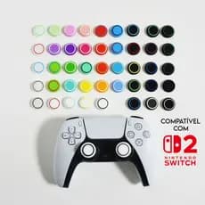 Par de Grip de Silicone para analógicos de controles de XBOX One, 360, PS3, PS4, PS5 e Switch Pro, Switch 2
